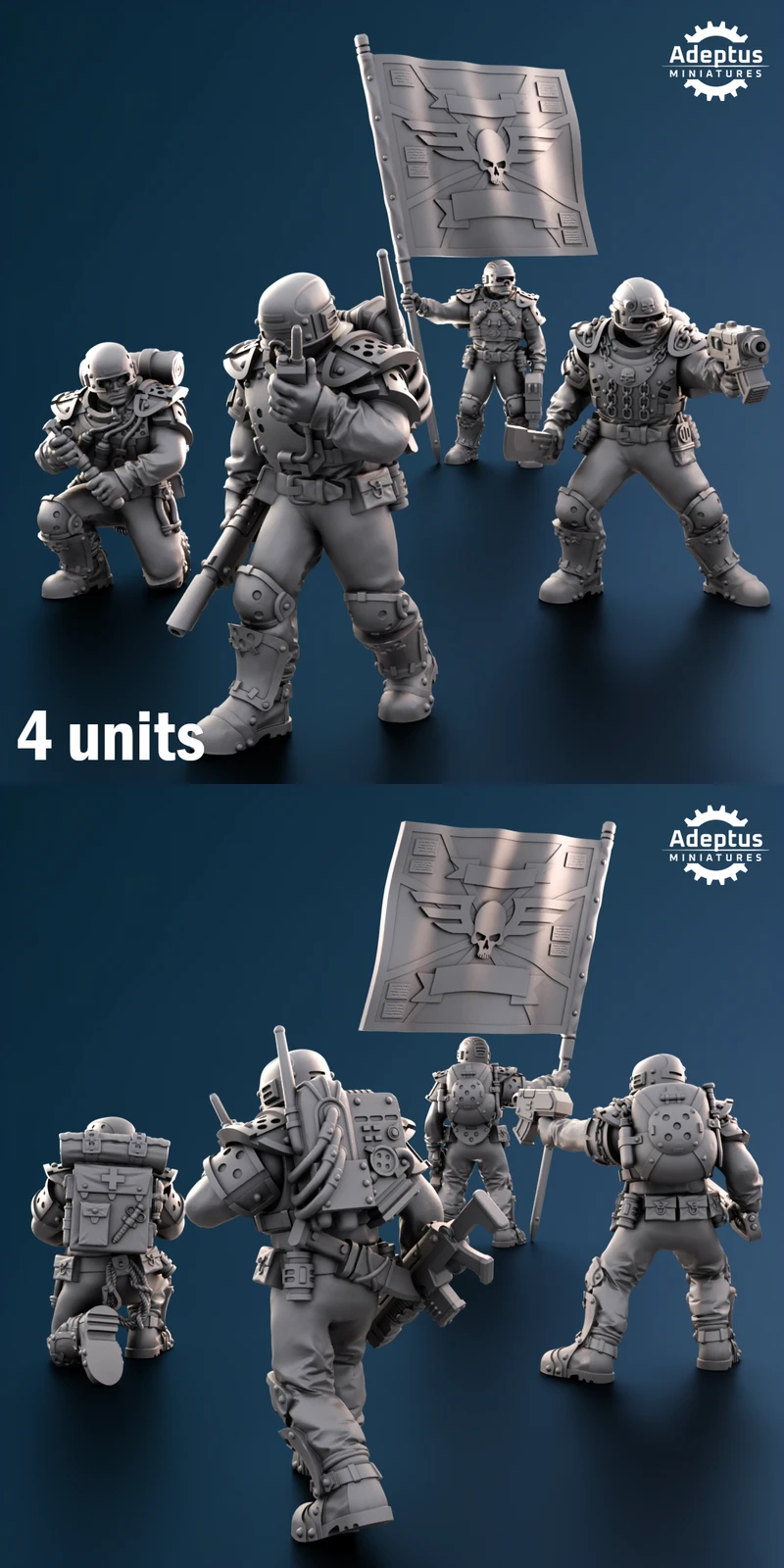 Command squad Greyplate Troops A-1.119 STL model for 3D printing