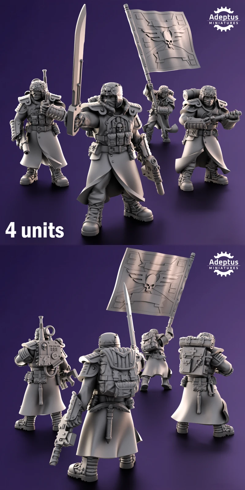 Command squad Iceward Division A-1.125 STL model for 3D printing
