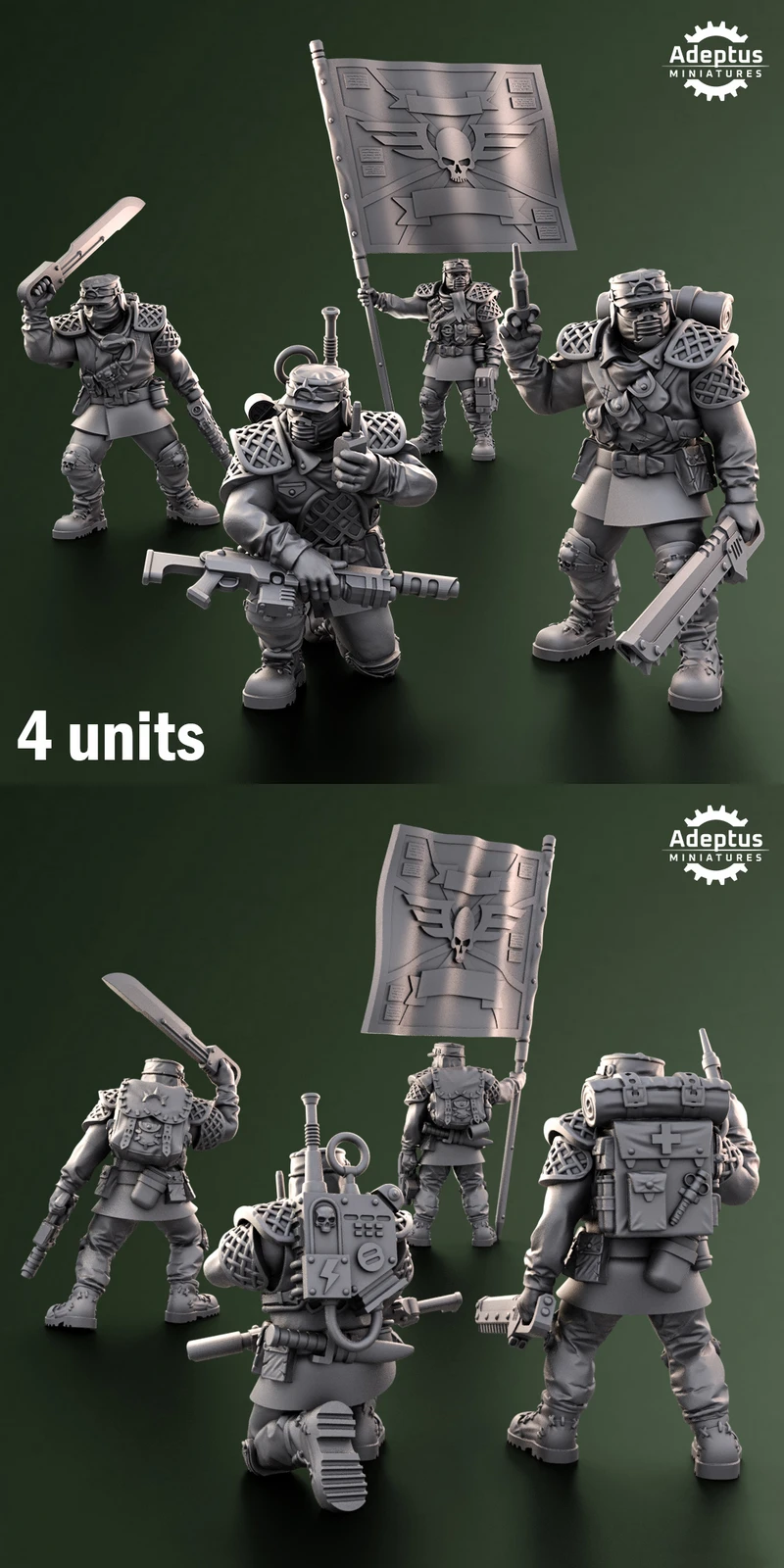 Command squad Sunscorch Regiment A-1.113 STL model for 3D printing