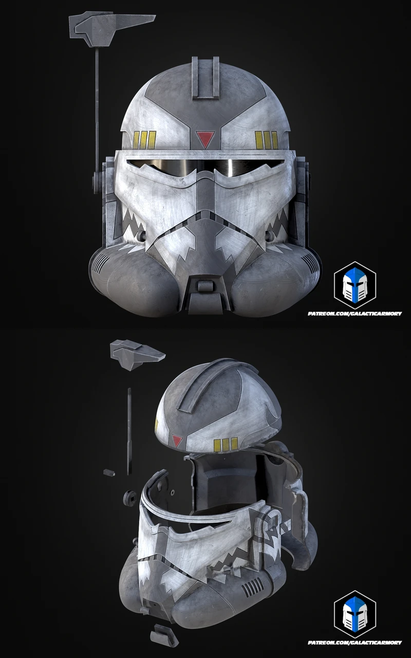 Commander Wolffe Animated Helmet STL File for 3D Printer STL model for 3D printing