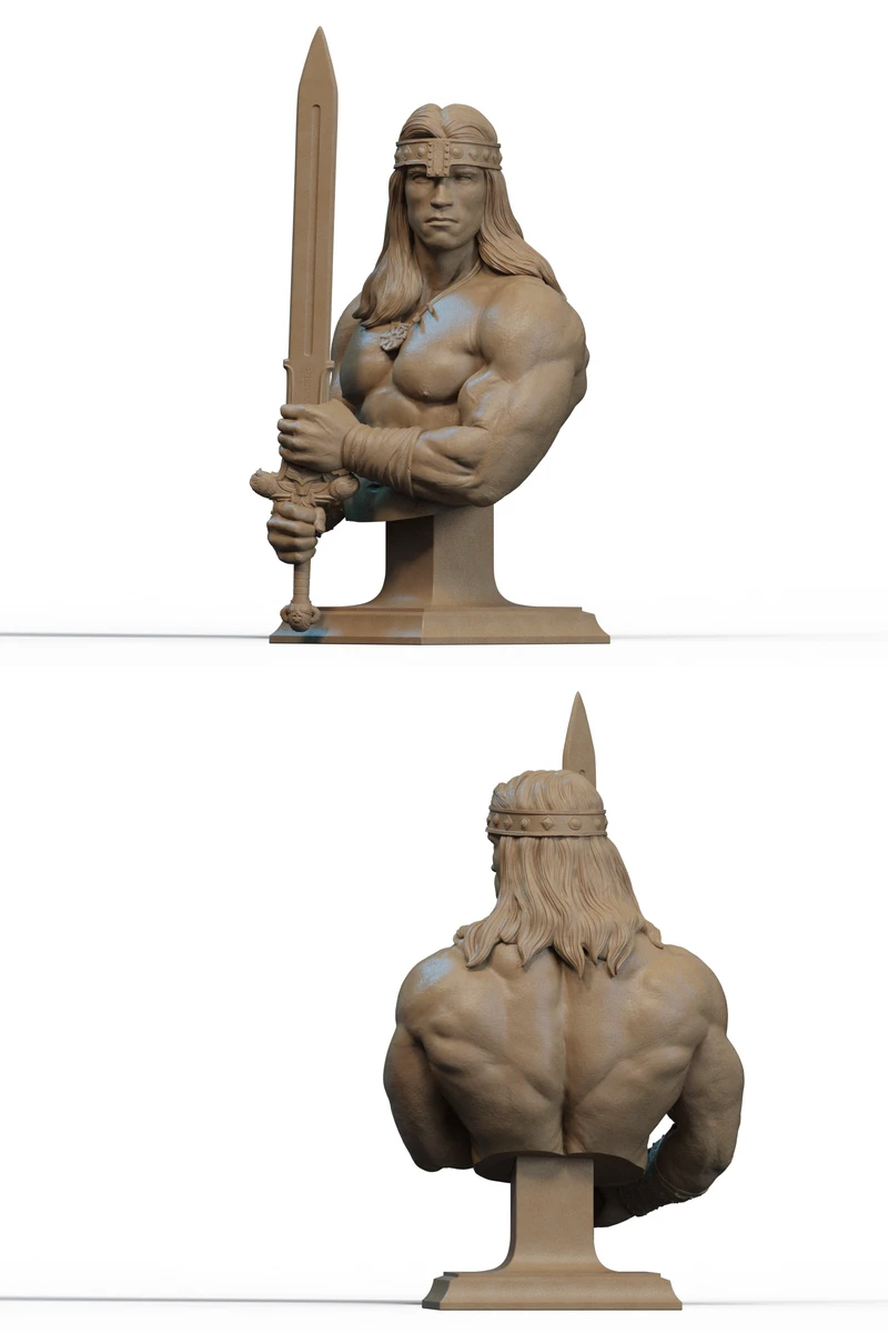 Conan Bust STL model for 3D printing