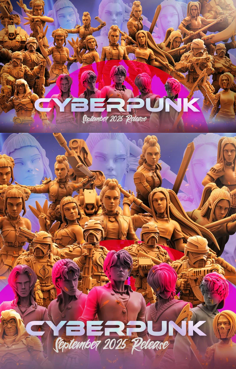 Cyberpunk Tribes 3D Printable Miniature STL File STL model for 3D printing