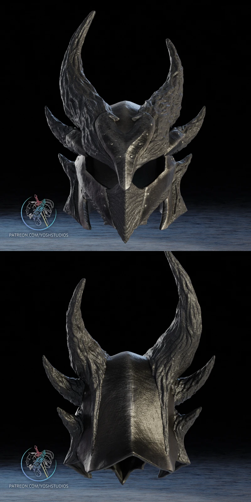 Daedric Skyrim Helmet STL model for 3D printing