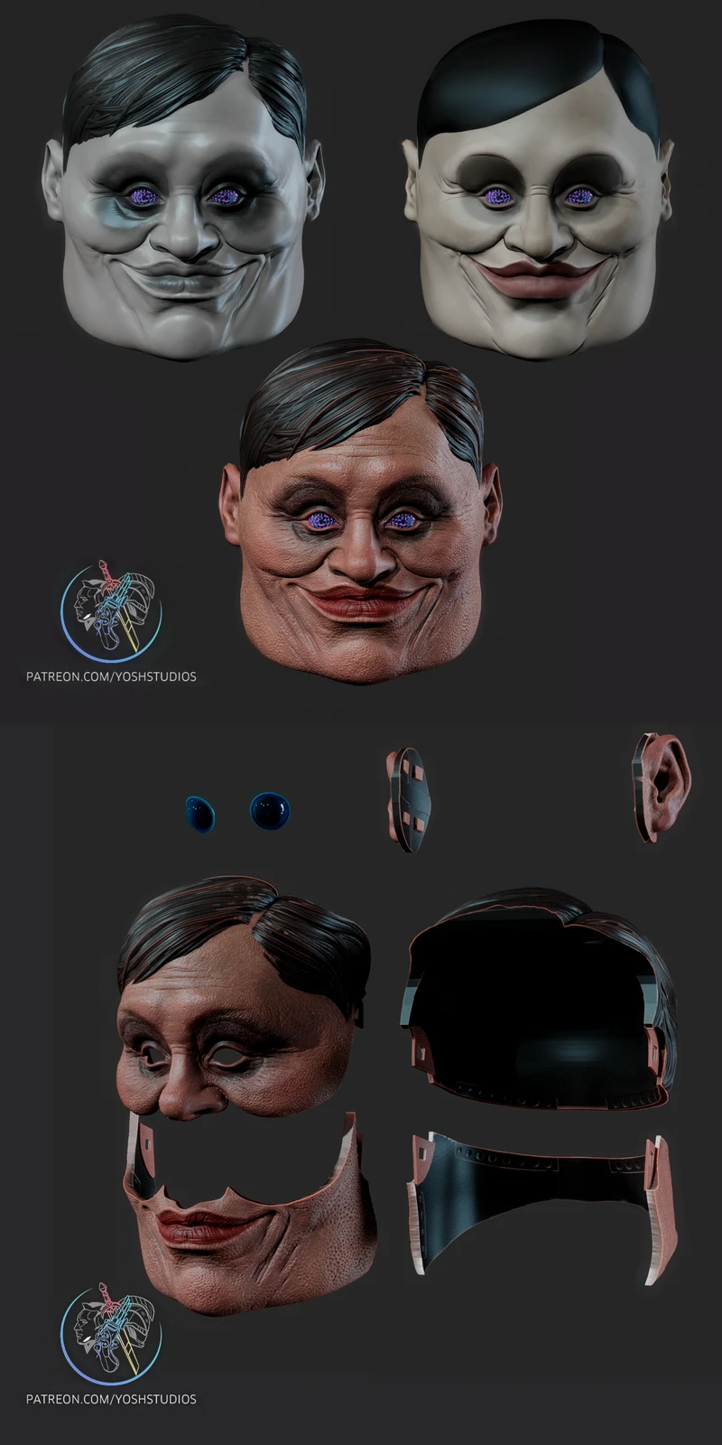Dandadan Serpio Mask 3D Printable STL File STL model for 3D printing