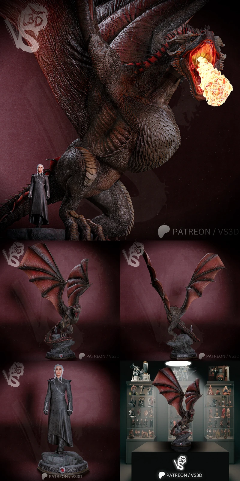 Daenerys and Drogon Diorama – Game of Thrones STL model for 3D printing