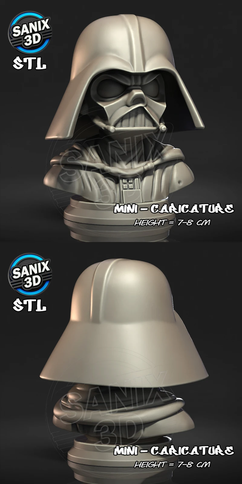 Darth Vader STL Bust for 3D Printing STL model for 3D printing