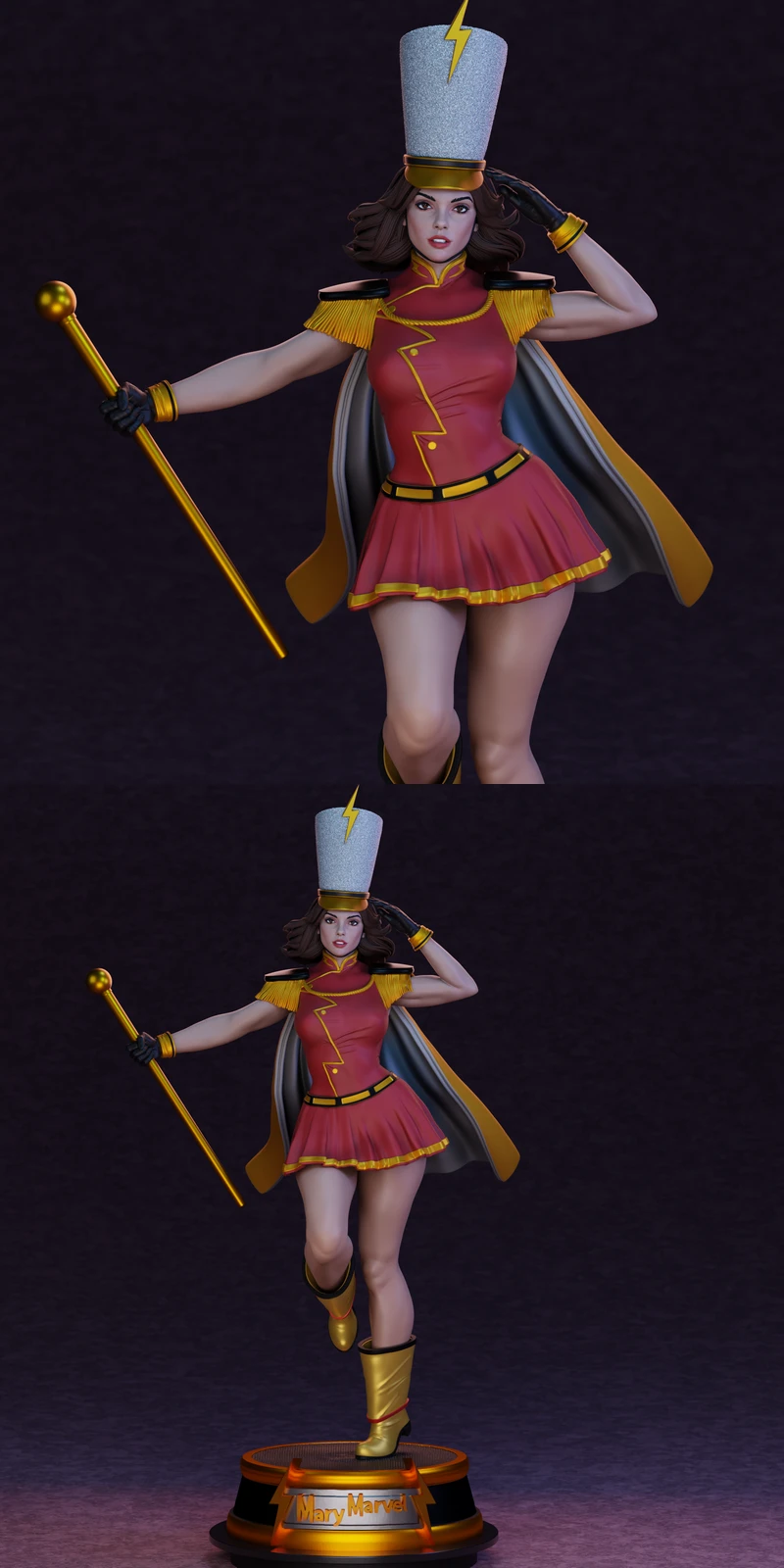 Dc bombshell Mary Shazam STL model for 3D printing