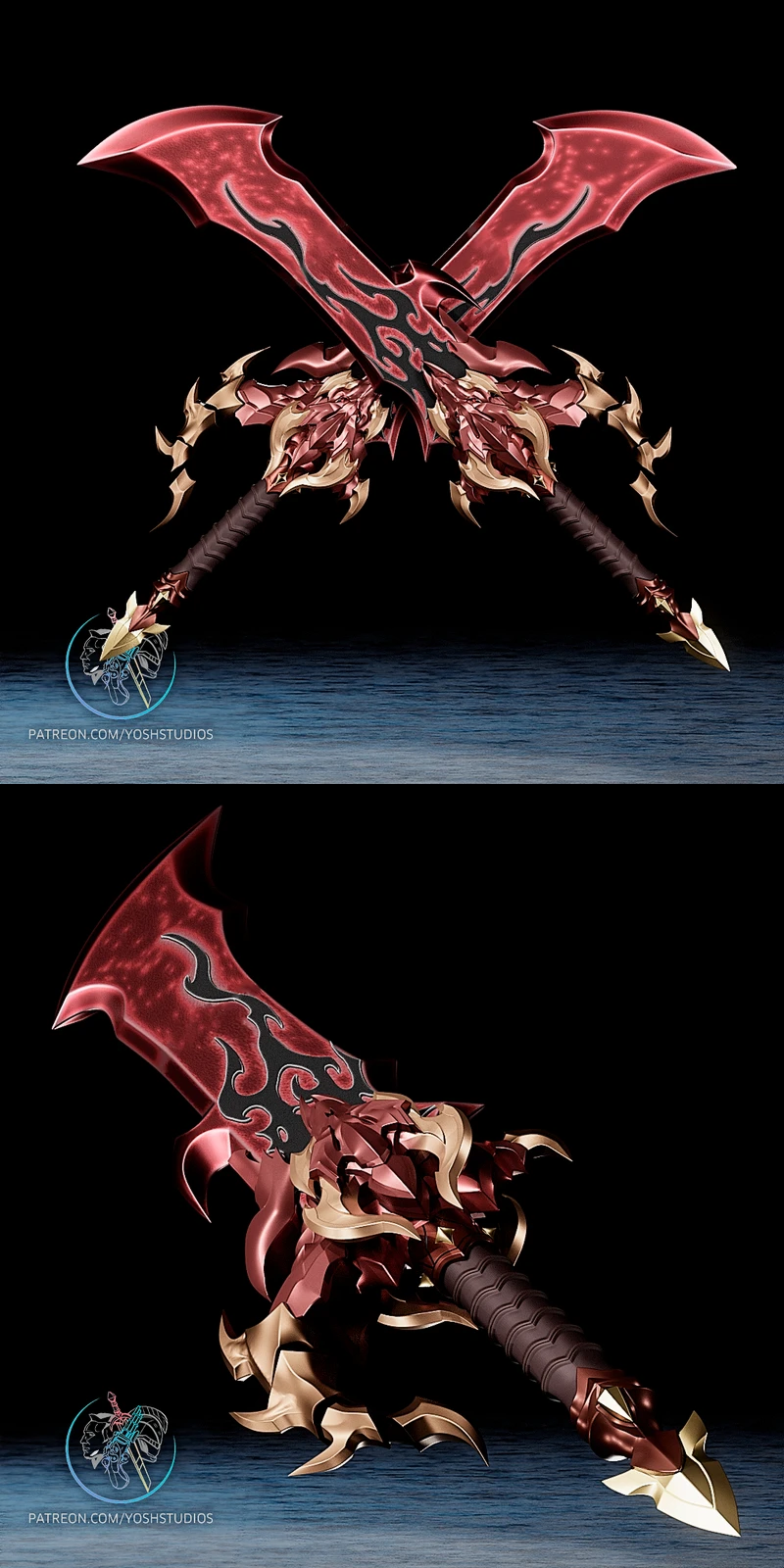 Demon King Daggers (Video Game) STL model for 3D printing