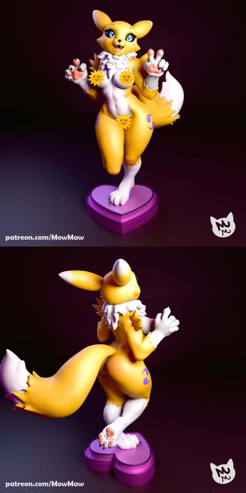 Renamon 3D Printable STL Figure for Digimon Fans STL model for 3D printing