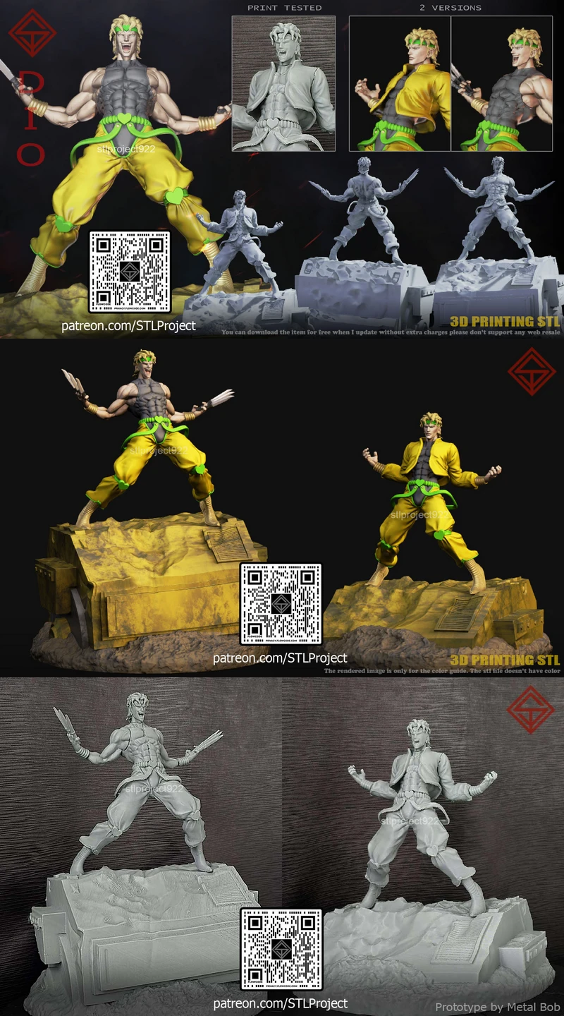 Dio JoJo’s Bizarre Adventure Figure STL STL model for 3D printing