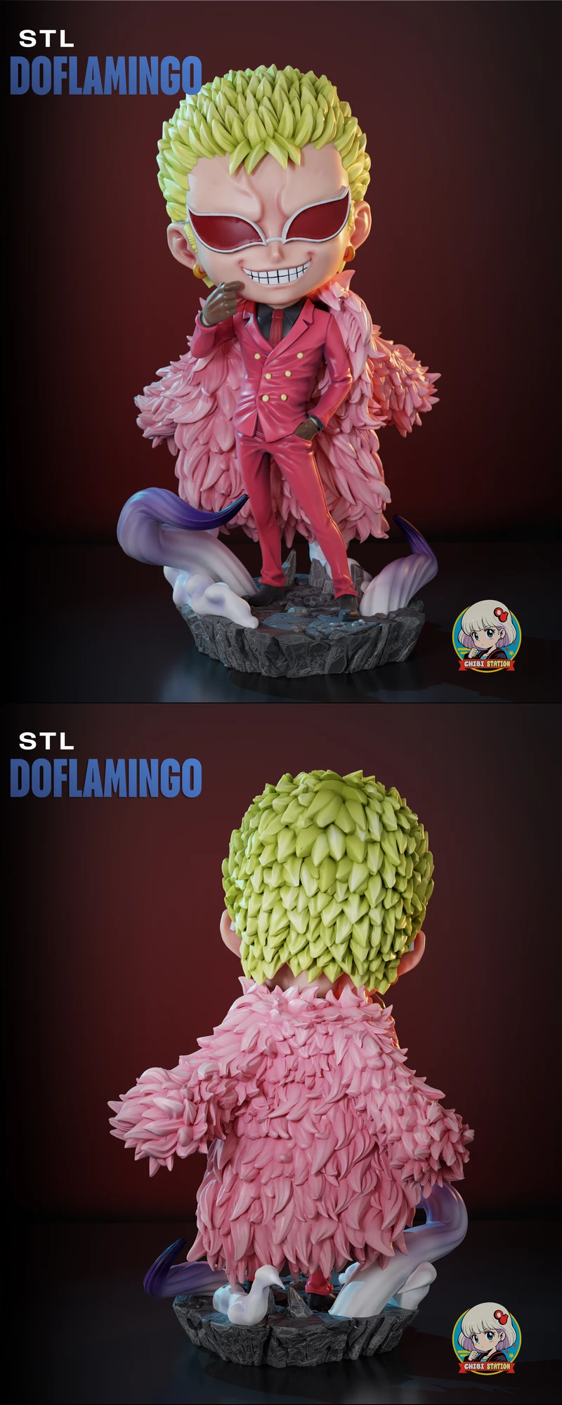 Doflamingo STL File | 3D Printable One Piece Figure STL model for 3D printing