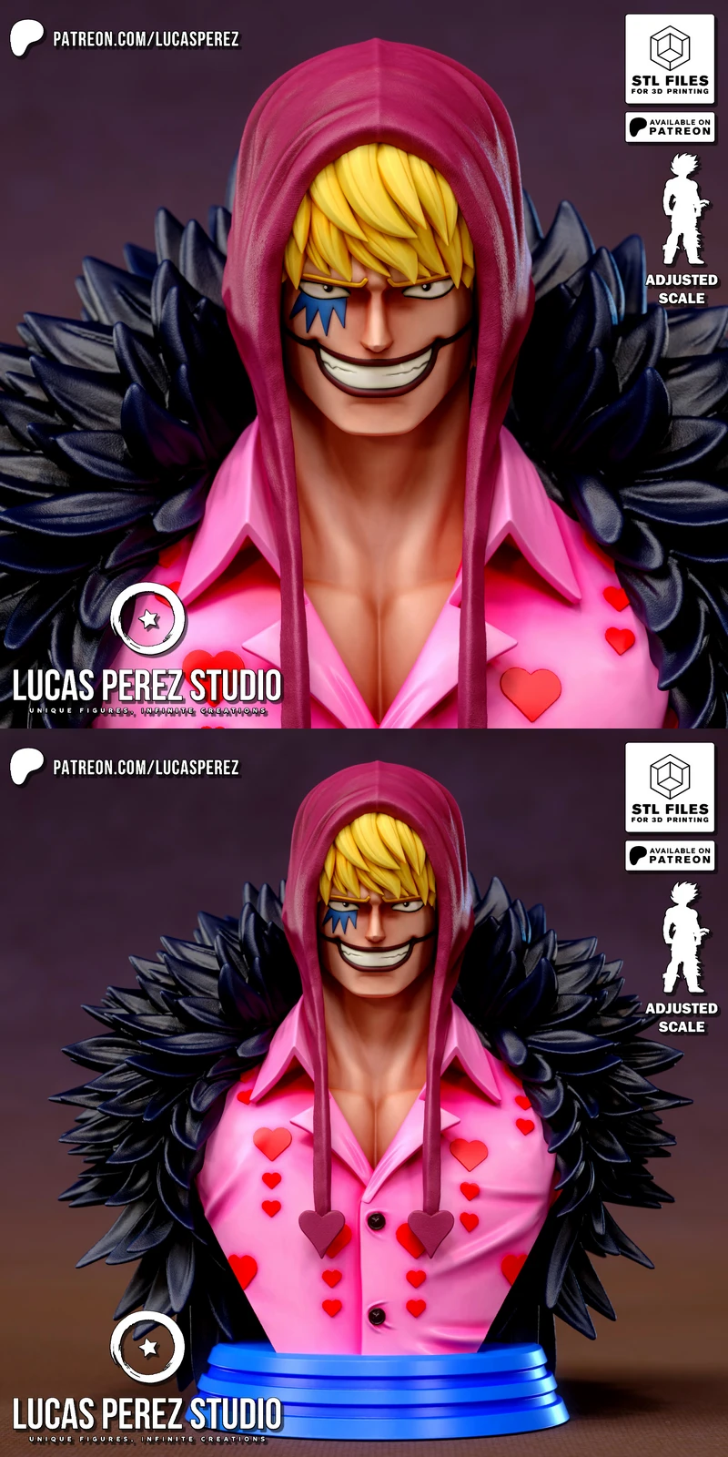 Printable Corazon Bust | One Piece Rosinante STL File STL model for 3D printing