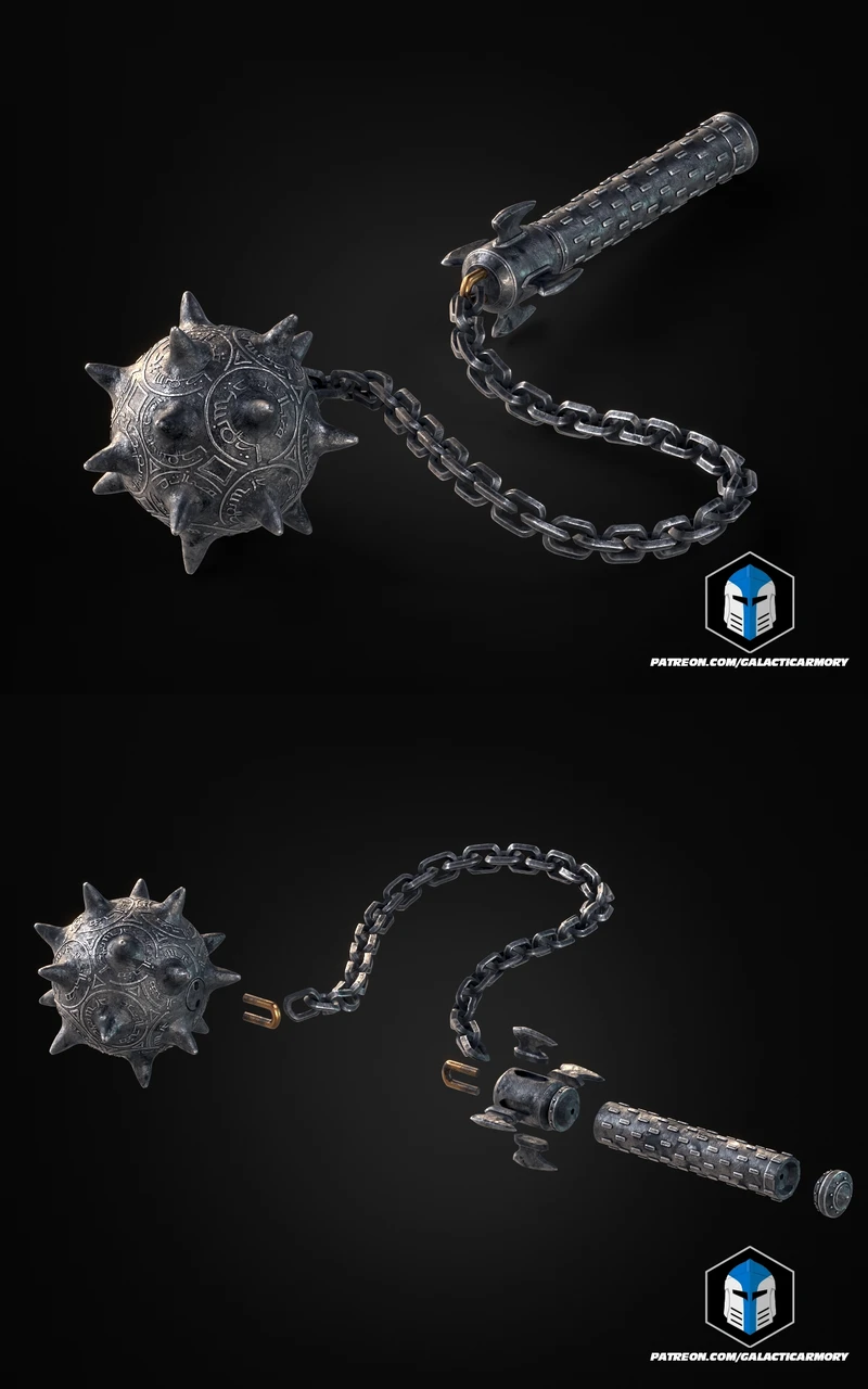 Doom: Dark Ages Flail – Medieval Weapon STL for 3D Printing STL model for 3D printing