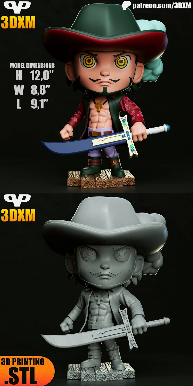Dracule Mihawk STL File for 3D Printing STL model for 3D printing