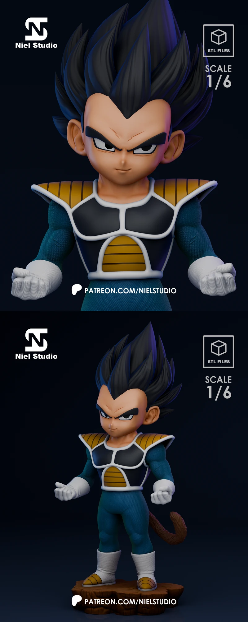 Kid Vegeta – 3D Printable Bust STL Model STL model for 3D printing