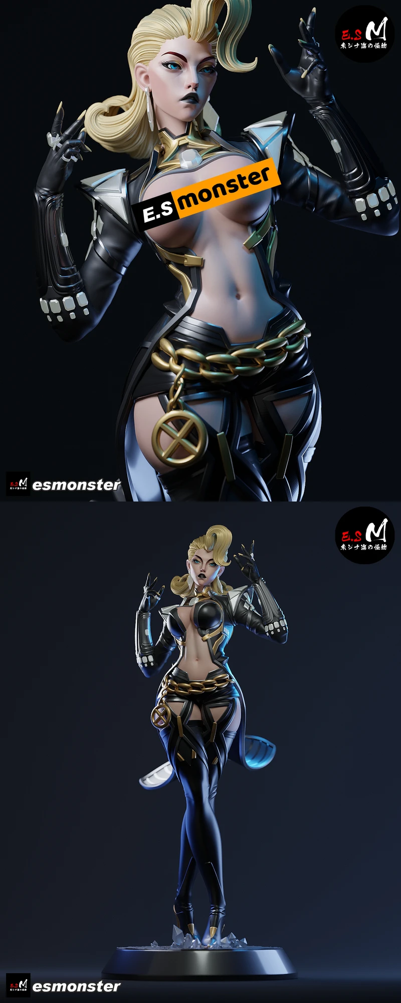 Emma Frost extra STL model for 3D printing