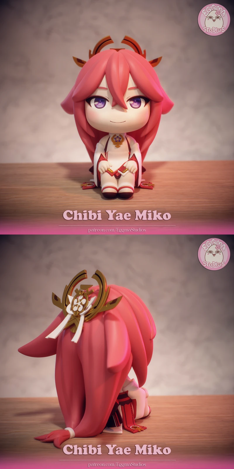 Yae Miko Chibi 3D Printable STL Figure for Resin Printer STL model for 3D printing