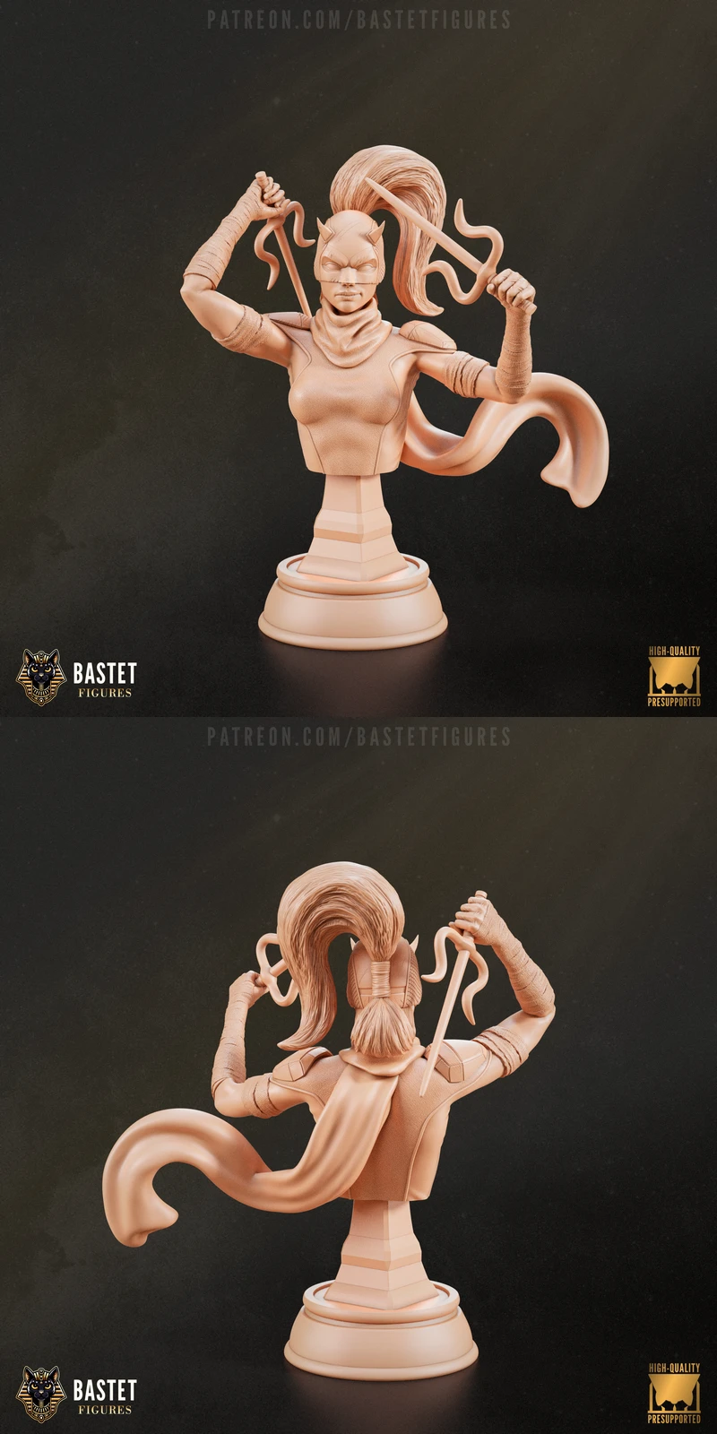 Elektra Bust STL model for 3D printing