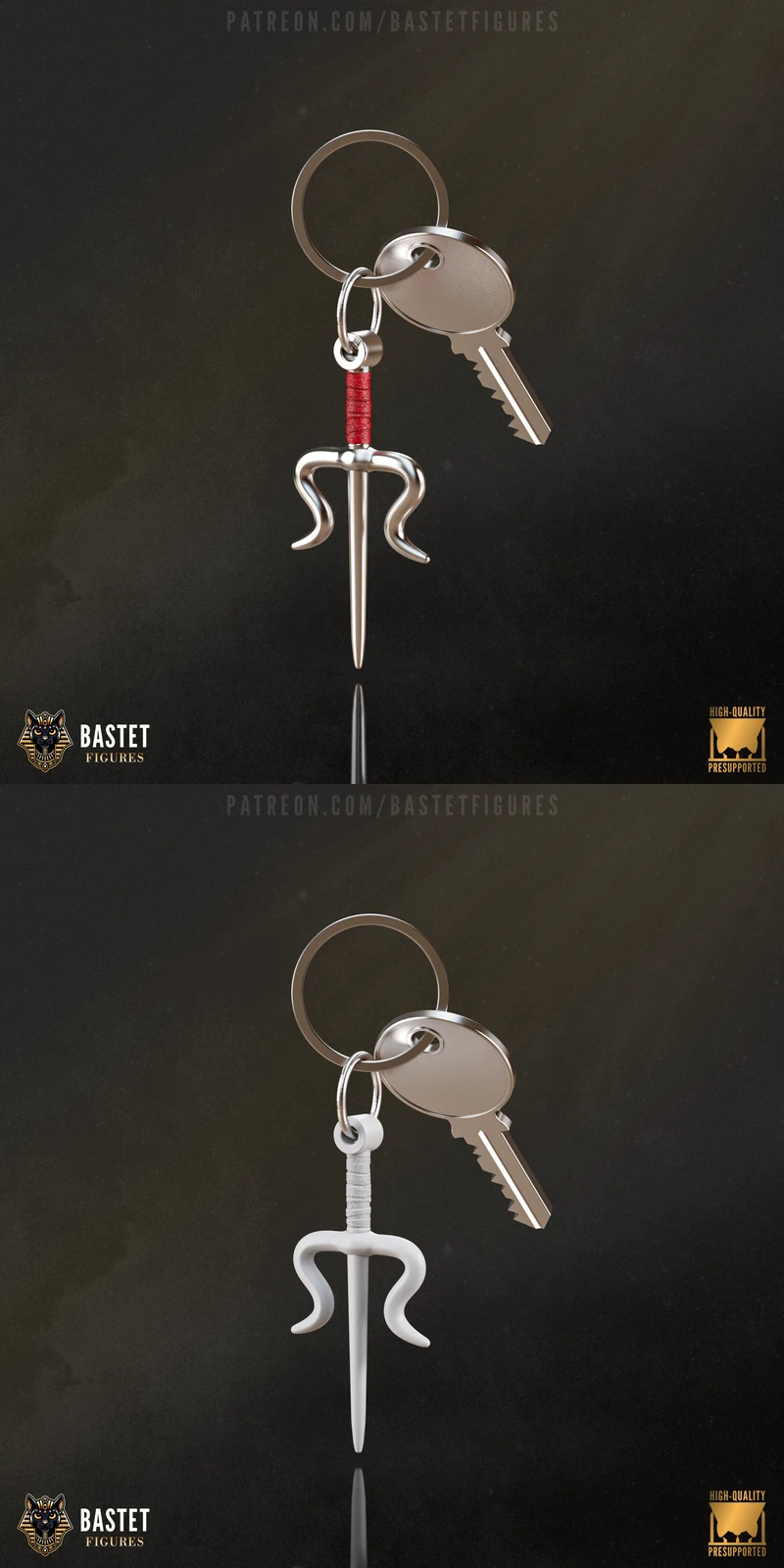 Elektra Keychain STL model for 3D printing