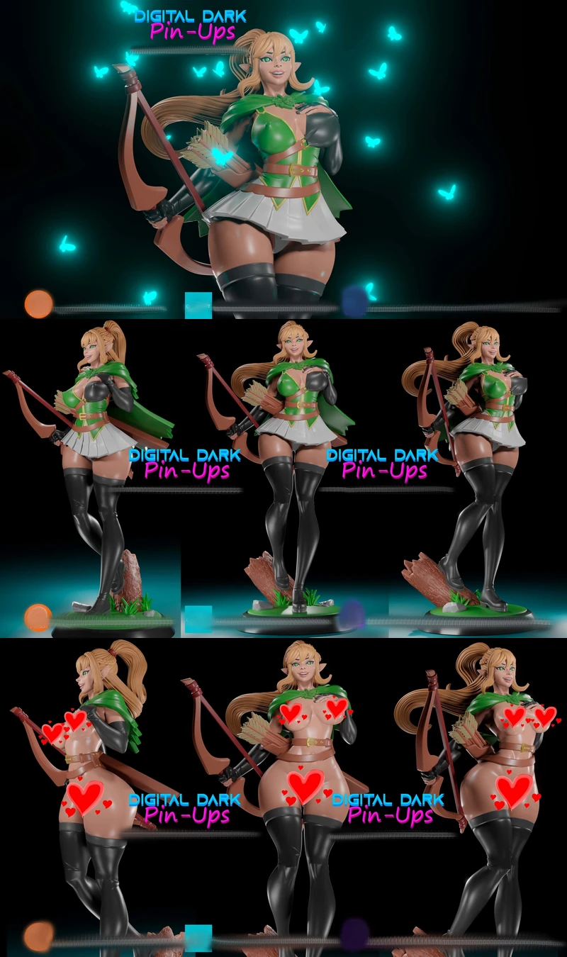 Elf Archer STL model for 3D printing