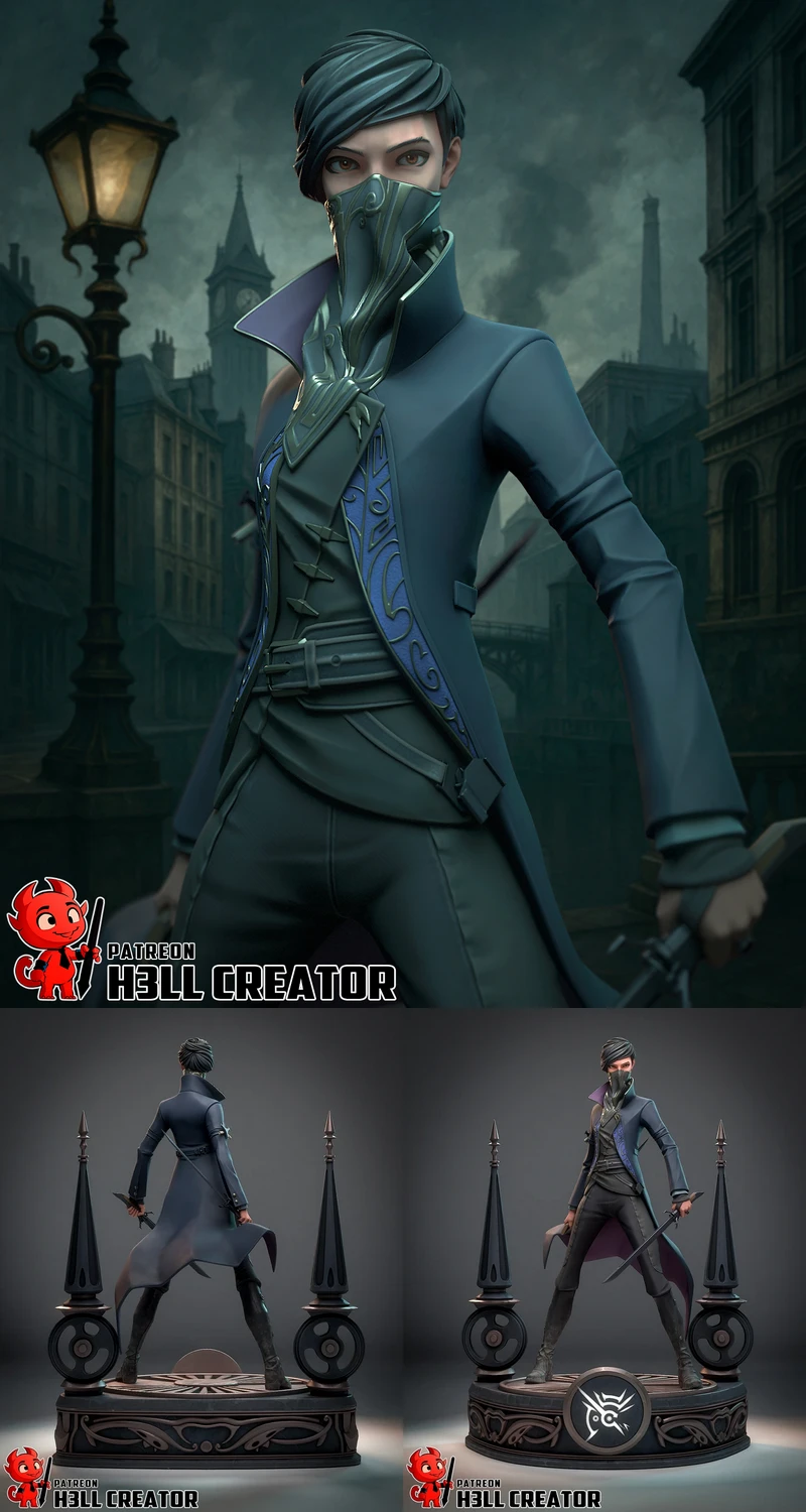 Emily Kaldwin from Dishonored 2 STL model for 3D printing