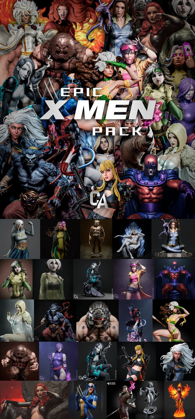 Epic X-Men Pack – Ultimate Mutant Pack 24 Incredible Models STL model for 3D printing