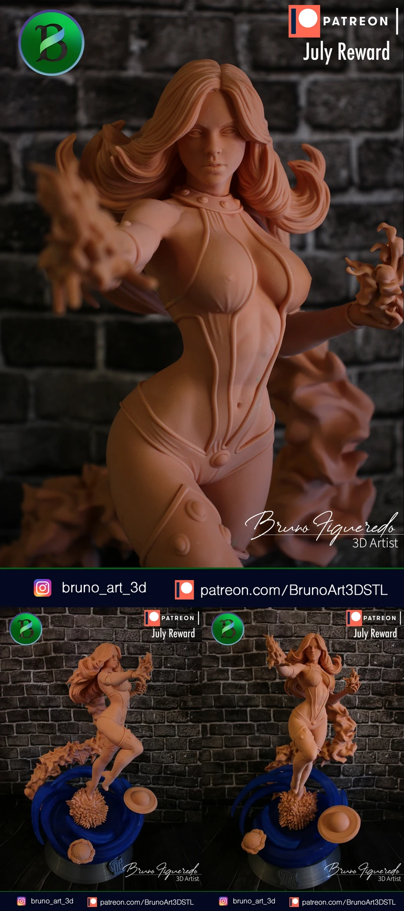 Estelar – Stylized Superheroine STL Figure for 3D Printing STL model for 3D printing