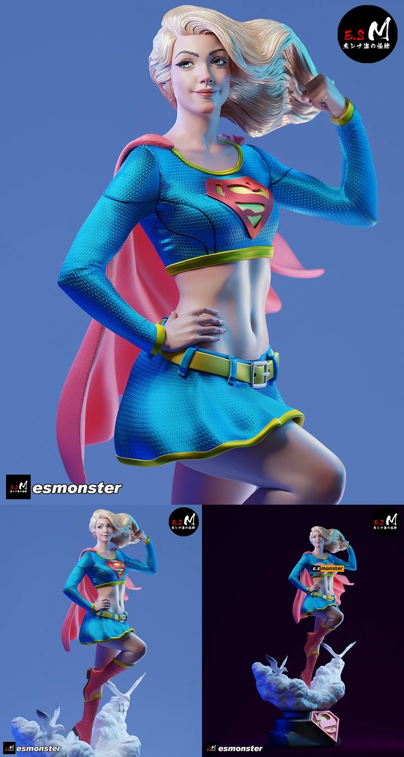 Flying Hero Girl – Comic Style STL model for 3D printing