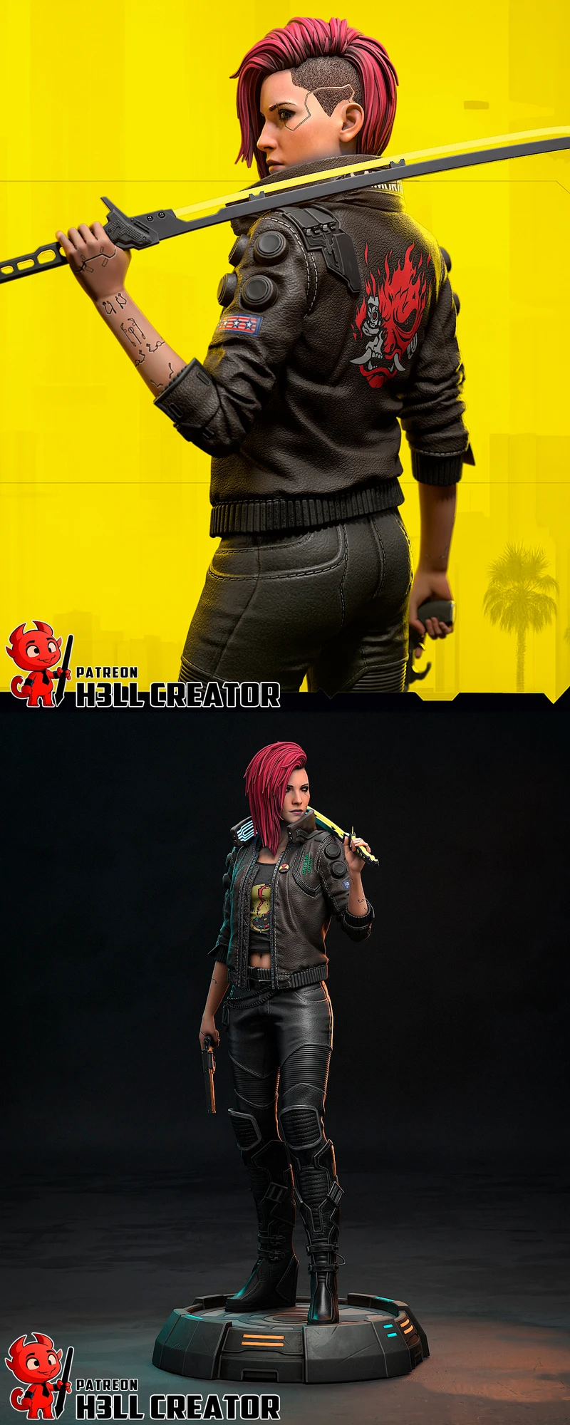 Cyberpunk 2077 Female V STL for 3D Printer STL model for 3D printing