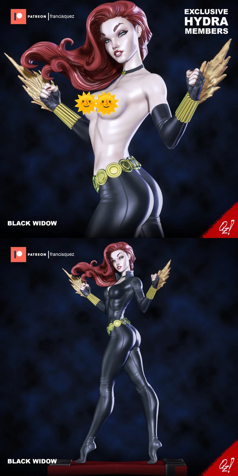 Black Widow – Marvel Superheroine STL Figure for 3D Printing STL model for 3D printing