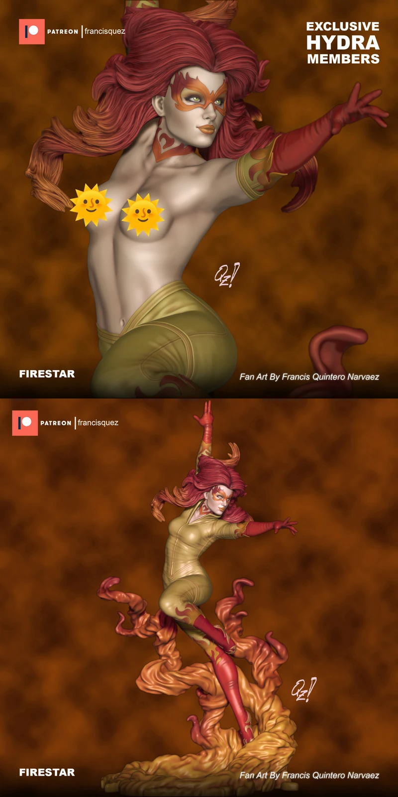 Firestar – Marvel Superheroine STL Figure for 3D Printing STL model for 3D printing