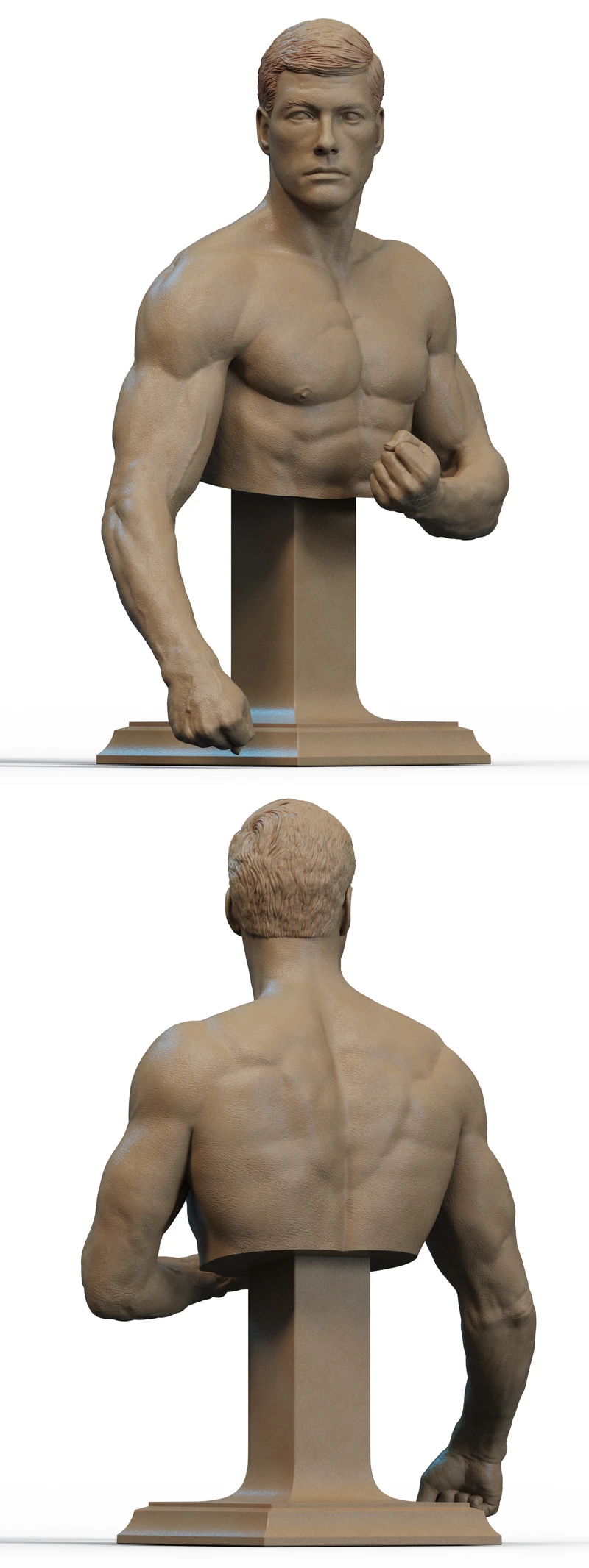 Frank Dux Bust STL model for 3D printing