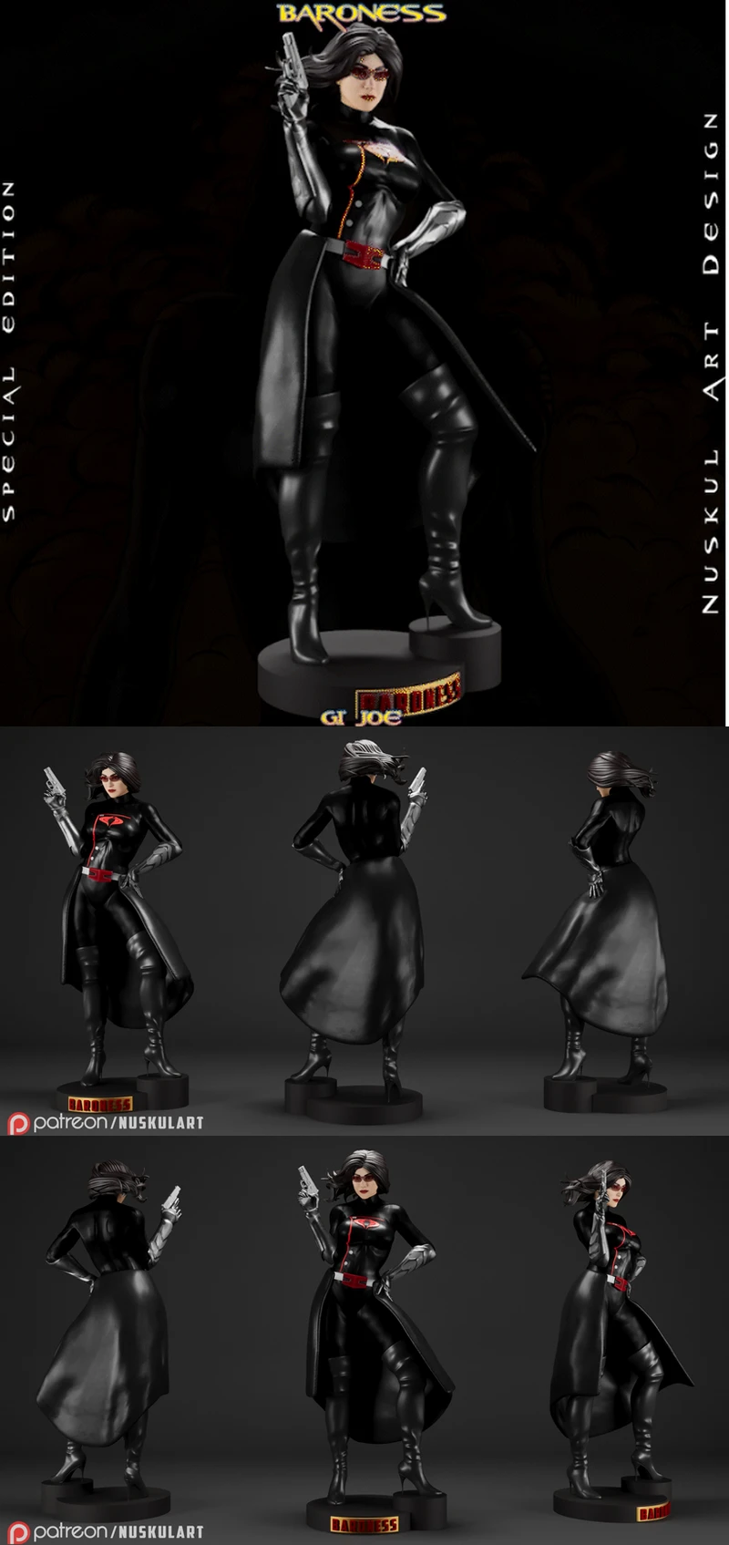 G.I JOE Baroness Collectible STL model for 3D printing