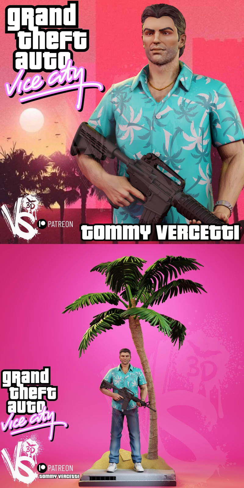 Tommy Vercetti – GTA Vice City STL Figure for 3D Printing STL model for 3D printing