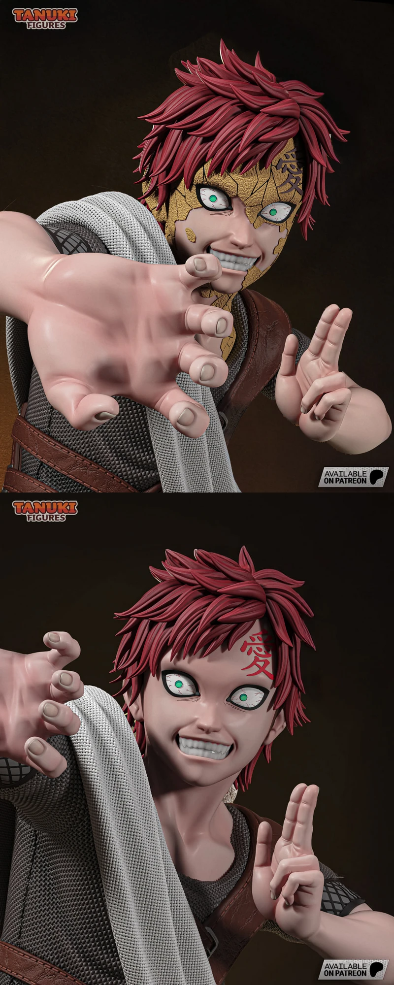 Gaara – Naruto – Bust STL model for 3D printing