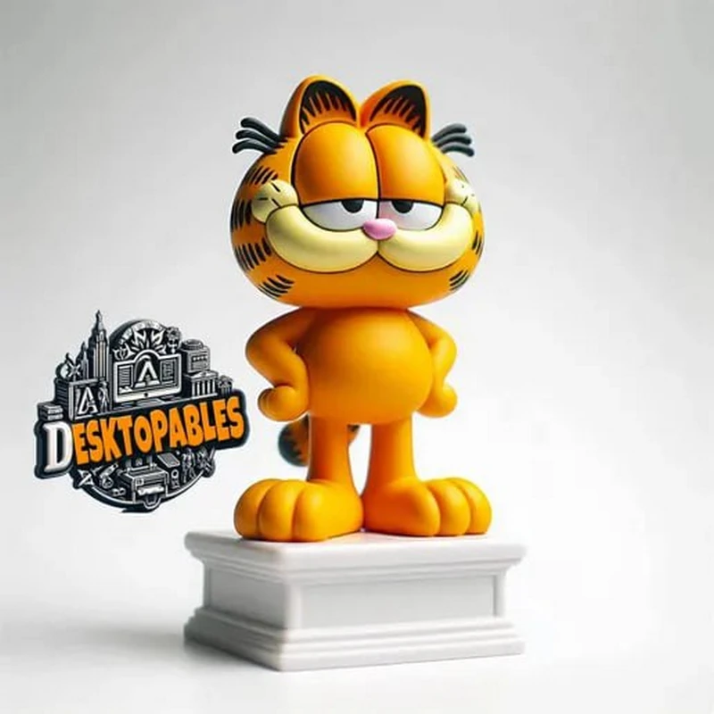 Garfield and plinth STL model for 3D printing