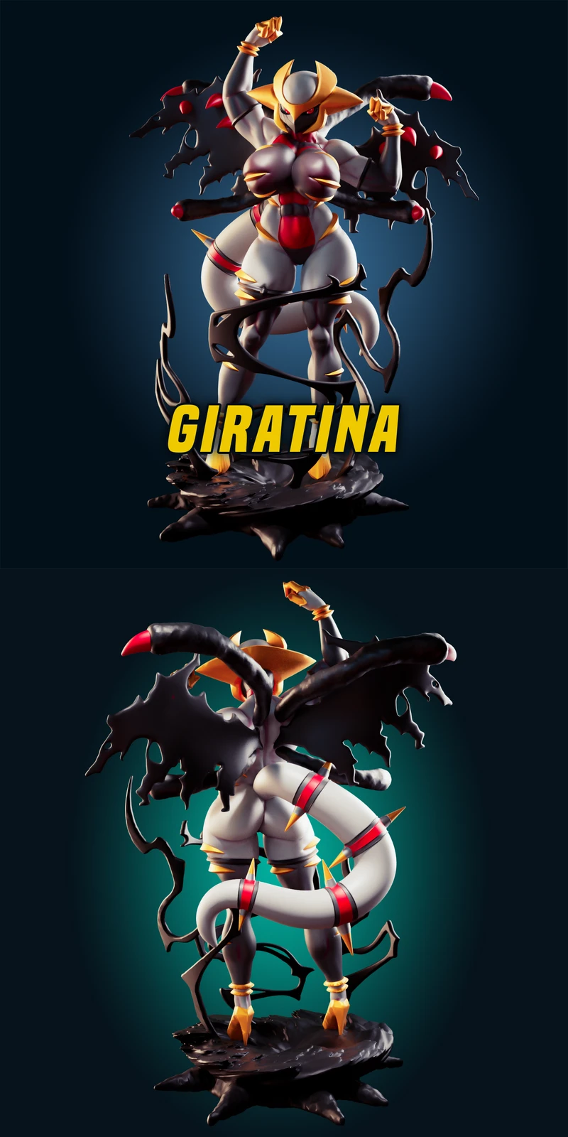 Giratina Muscle Mommy Pokémon Figure STL STL model for 3D printing