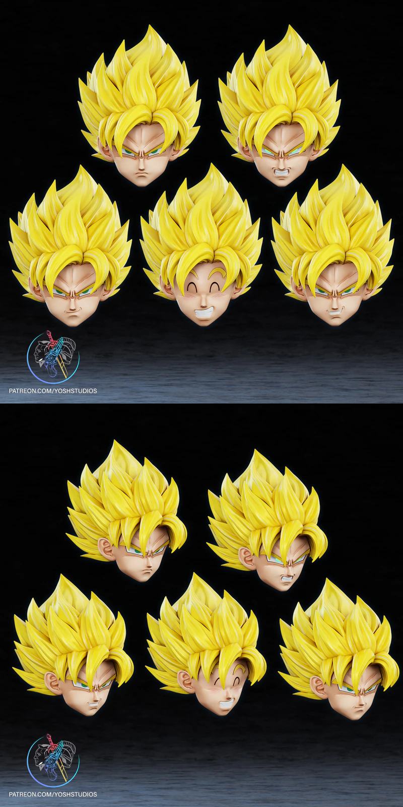 Goku SSJ Helmet STL File for 3D Printing STL model for 3D printing