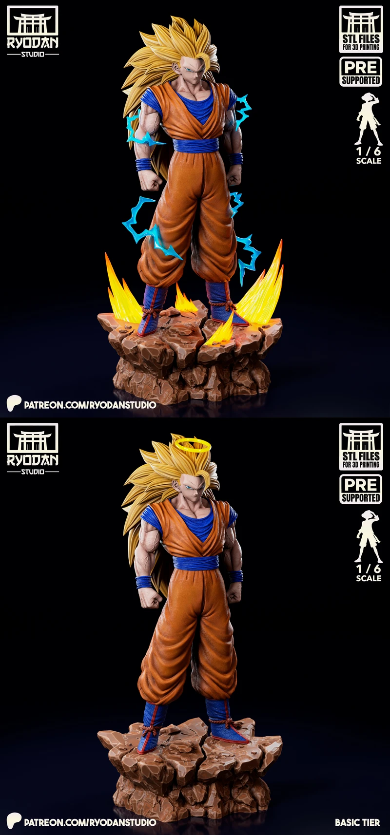 Goku SSJ3 – Dragon Ball STL model for 3D printing