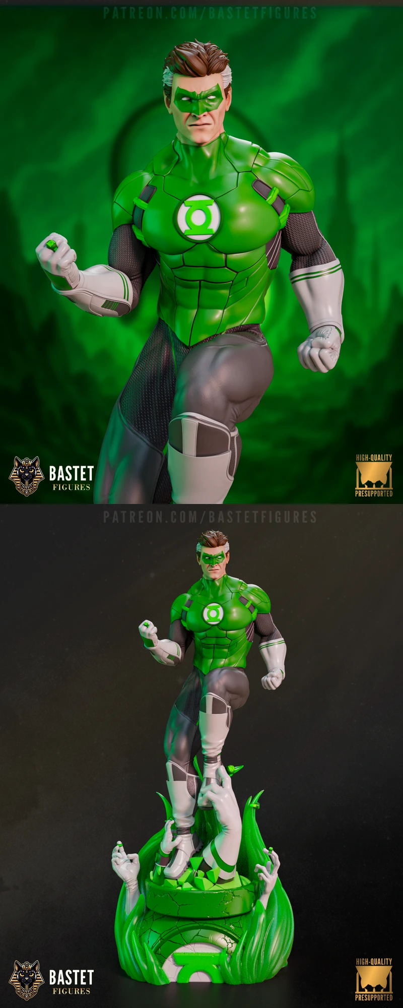 Green Lantern STL File for 3D Printing STL model for 3D printing
