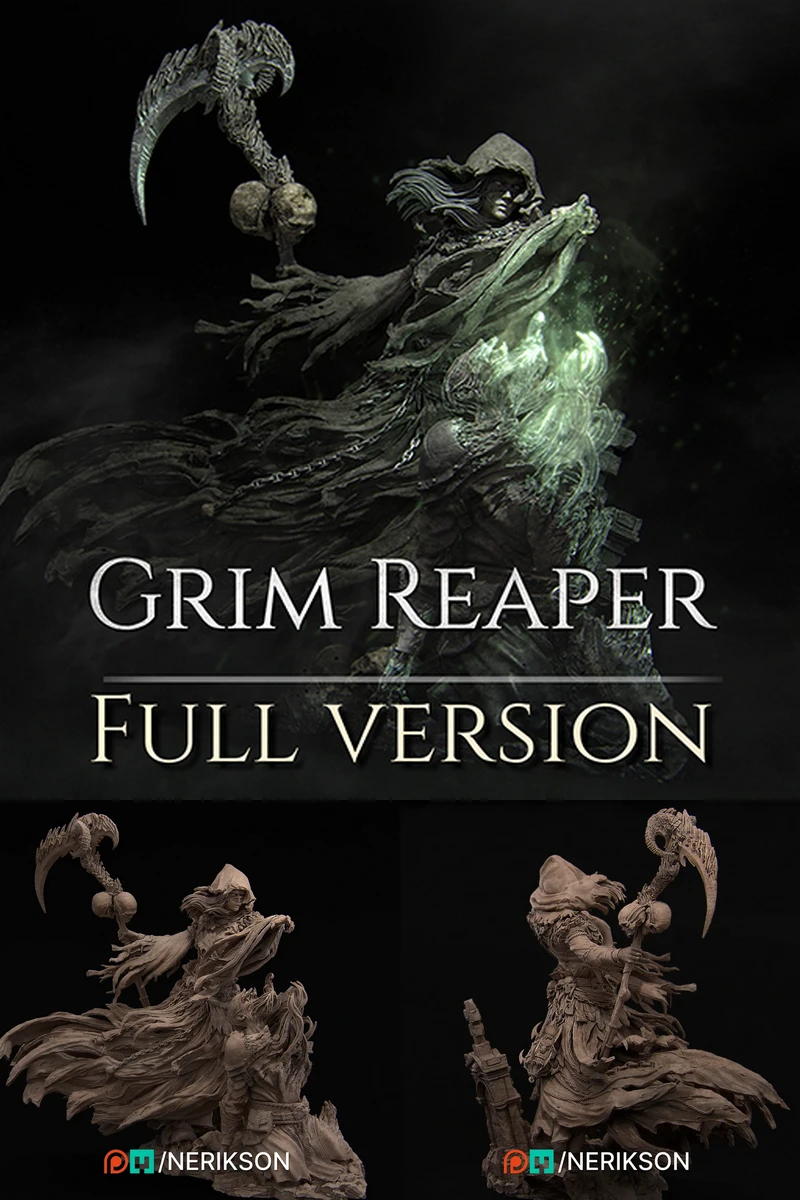Grim Reaper STL model for 3D printing