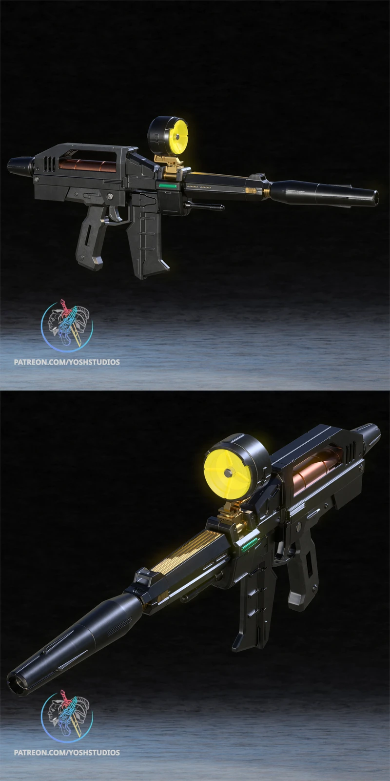 Gundam Gun STL model for 3D printing