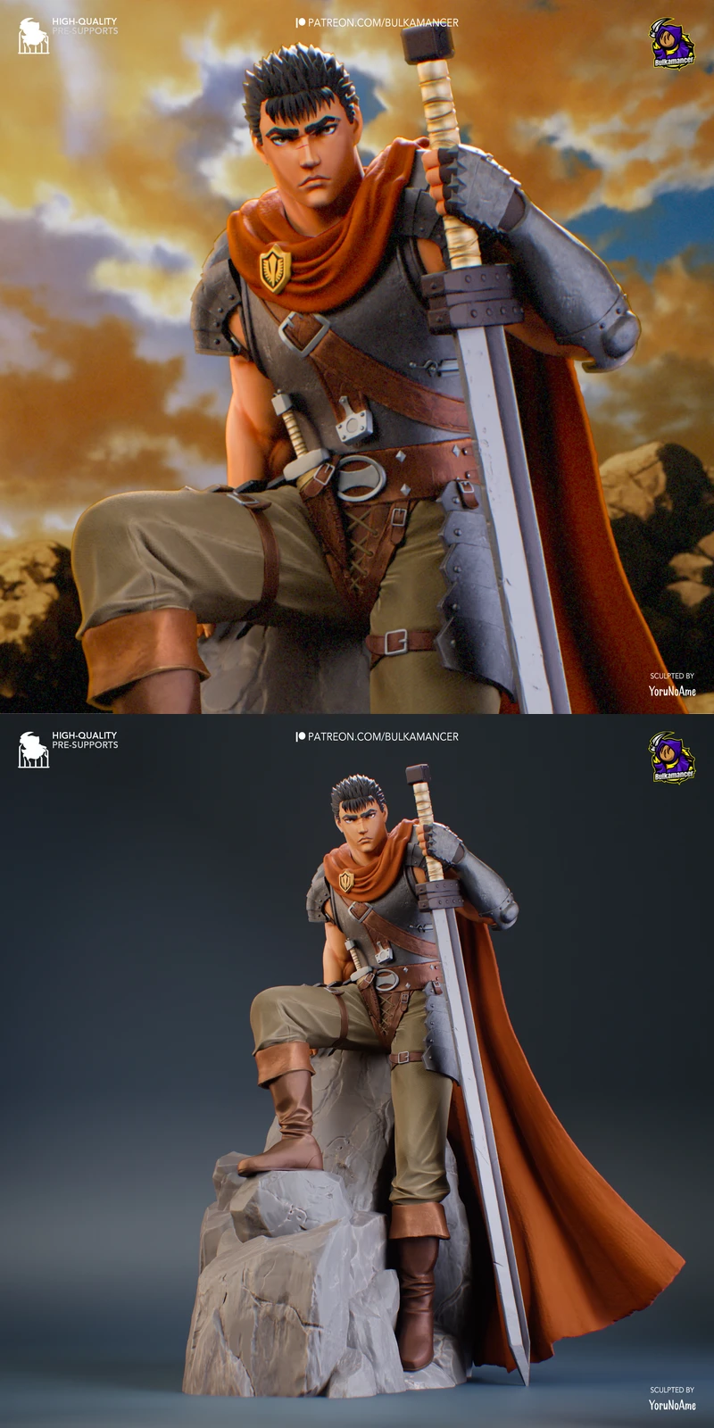 Guts Berserk Golden Age Arc Figure STL STL model for 3D printing