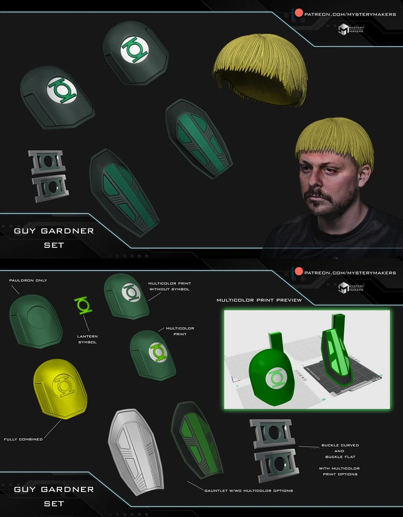 Guy Gardner Armor Set – Green Lantern STL Files for 3D Printing STL model for 3D printing