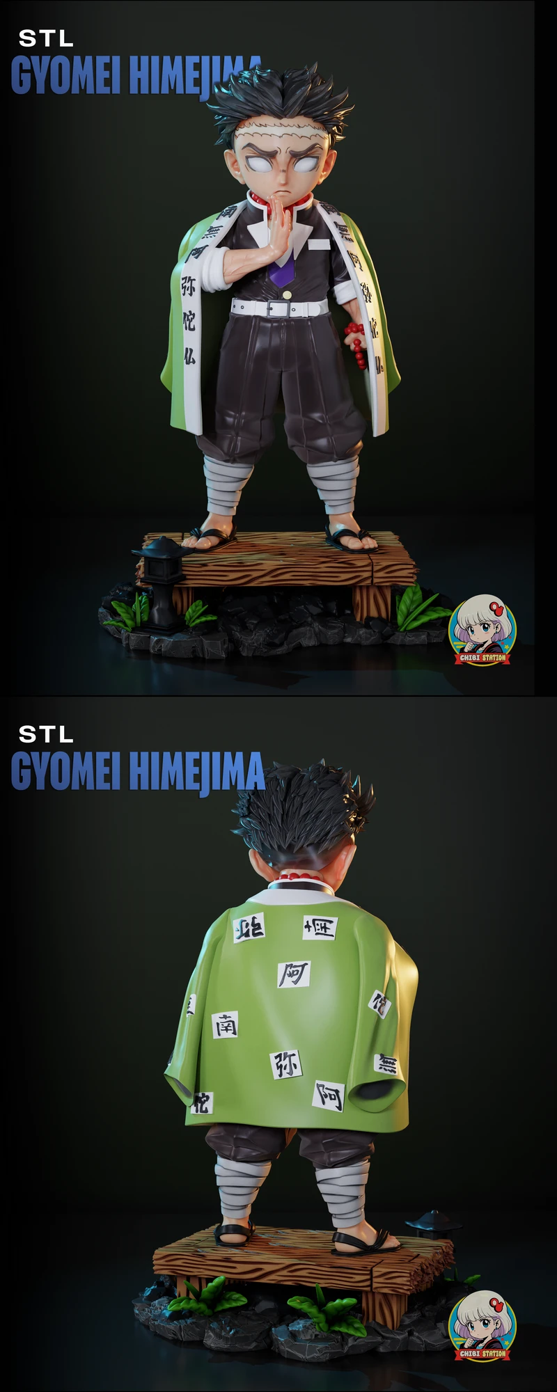 Gyomei Himejima STL File | 3D Printable Demon Slayer Figure STL model for 3D printing