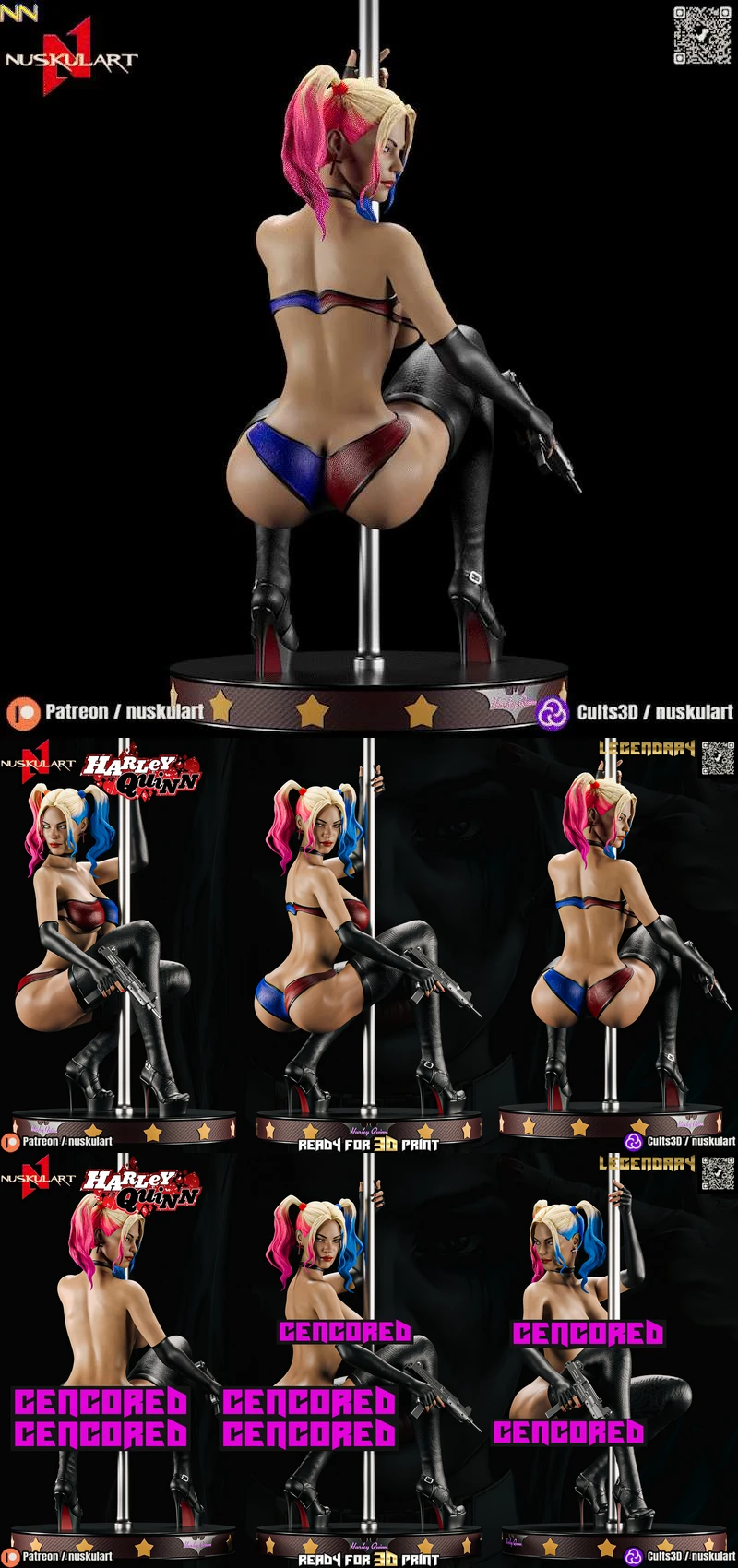 Harley Quinn – DC – Psyco Stripper Edition extra STL model for 3D printing