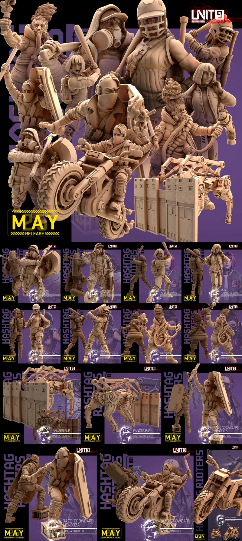 Hashtag Rioters May 2025 STL model for 3D printing