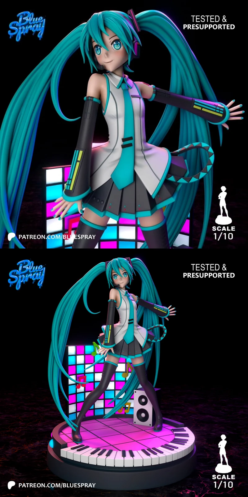 Hatsune Miku Vocaloid 3D Printable STL File STL model for 3D printing