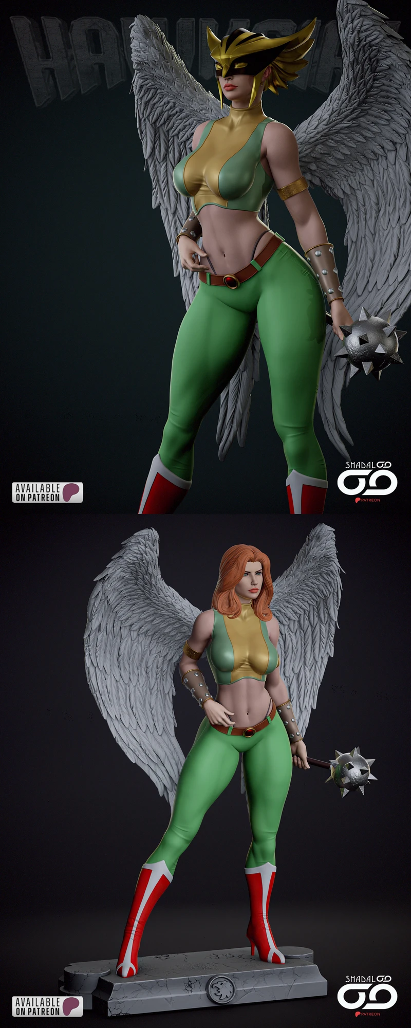Hawkgirl extra STL model for 3D printing