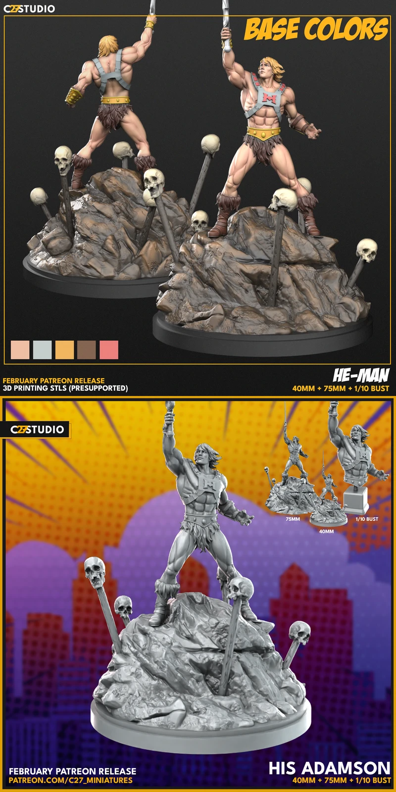 He-Man STL model for 3D printing